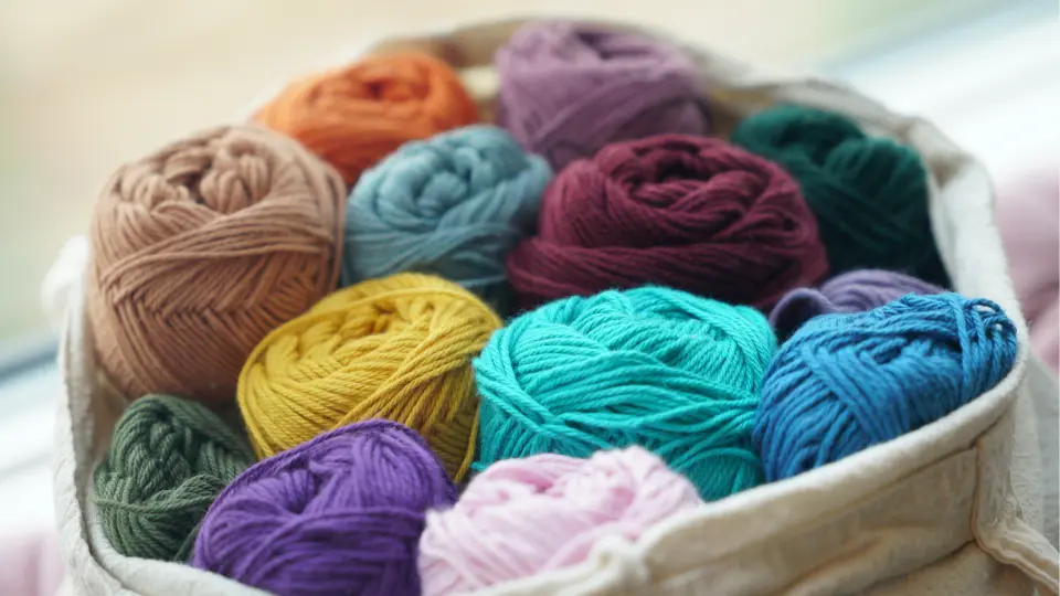 Balls of yarn in a basket