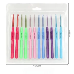 Colourful Plastic Crochet Hook Set Pairs – 12 Pieces