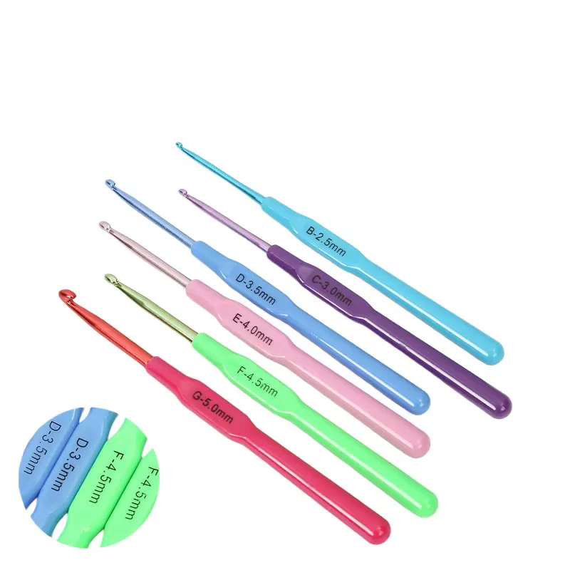 Colourful Plastic Crochet Hook Set Pairs – 12 Pieces