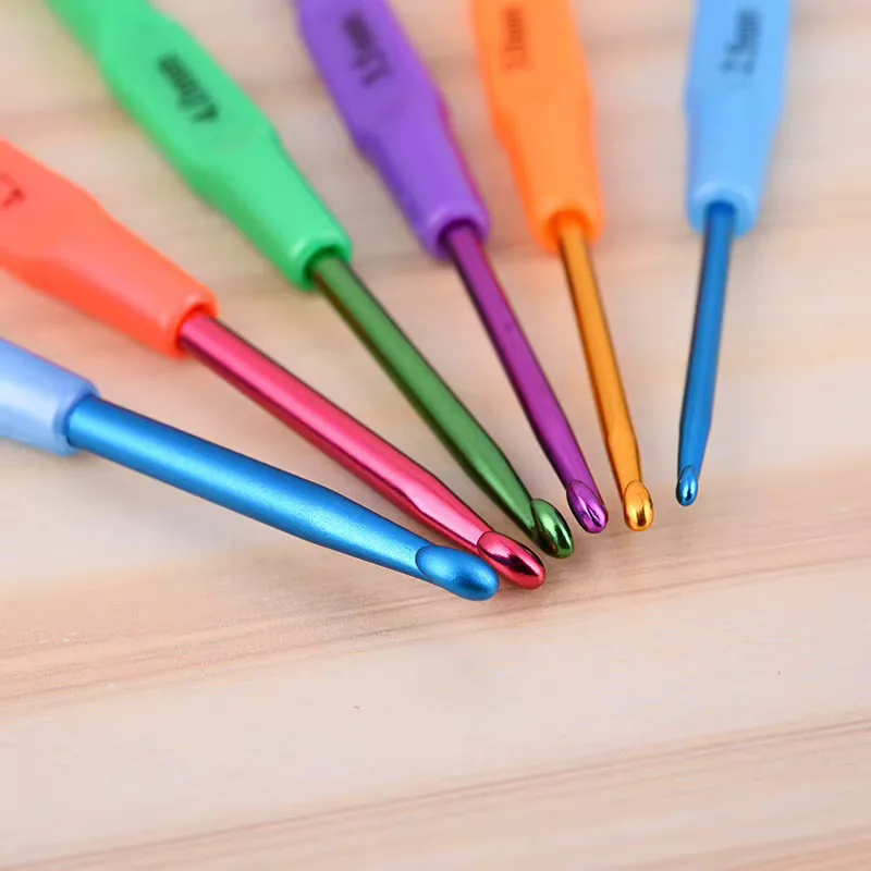 Colourful Plastic Crochet Hook Set Pairs – 12 Pieces