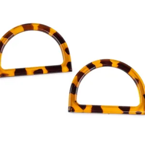 Animal Print D-Shaped Resin Bag Handles (Pair)