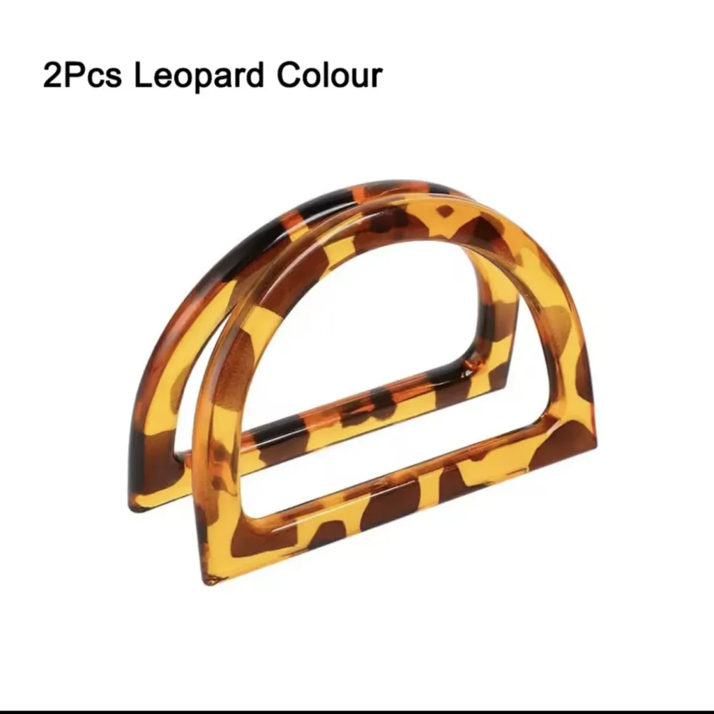 Animal Print D-Shaped Resin Bag Handles (Pair)