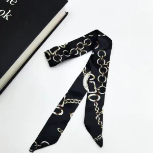 Bag Scarf - Black chain link