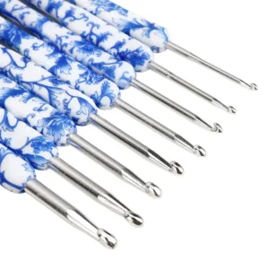 Flowers Print Crochet Hook Set – 8 Pieces