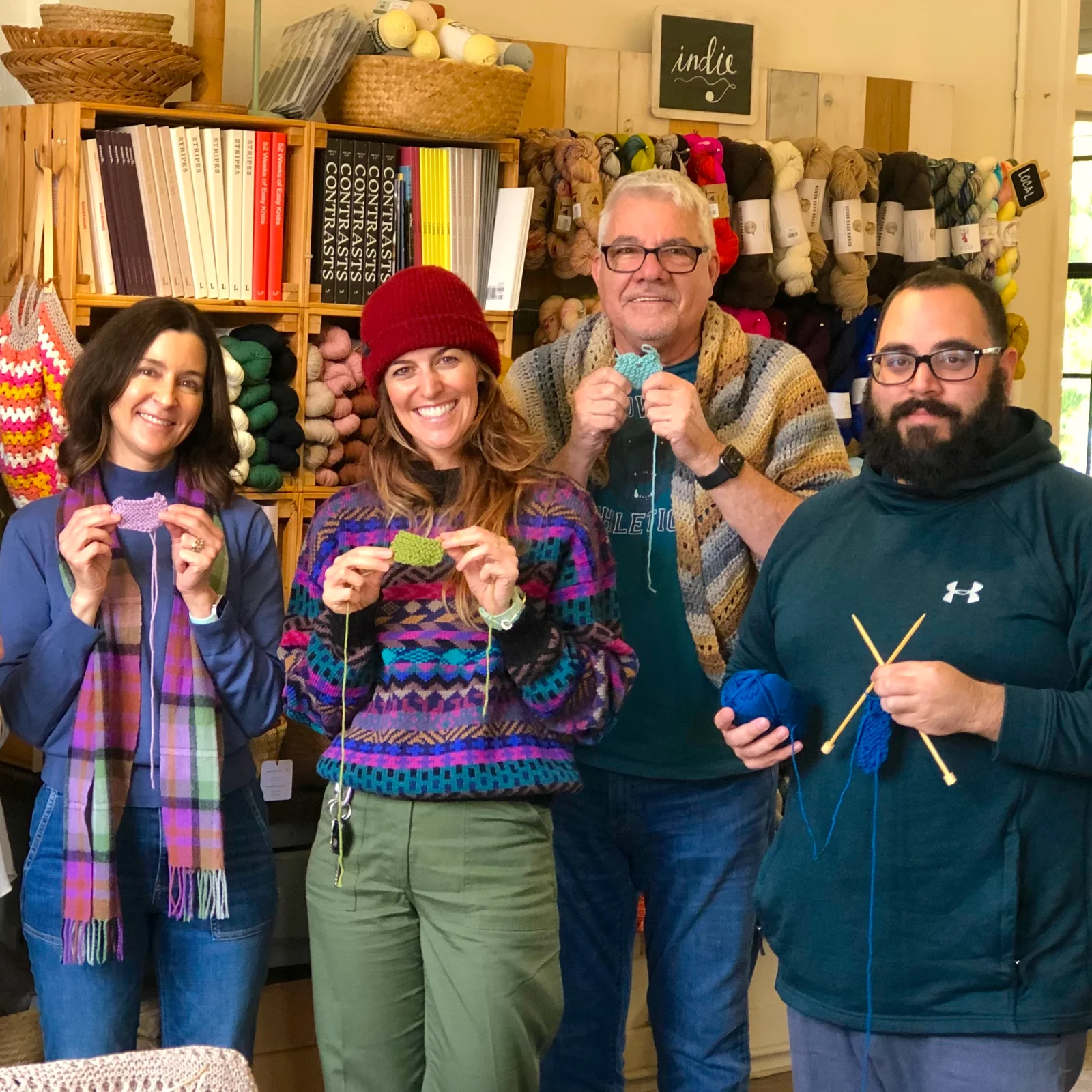 Learn to knit class photo