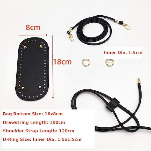 DIY Leather Bucket Bag Accessories Kit 18cm