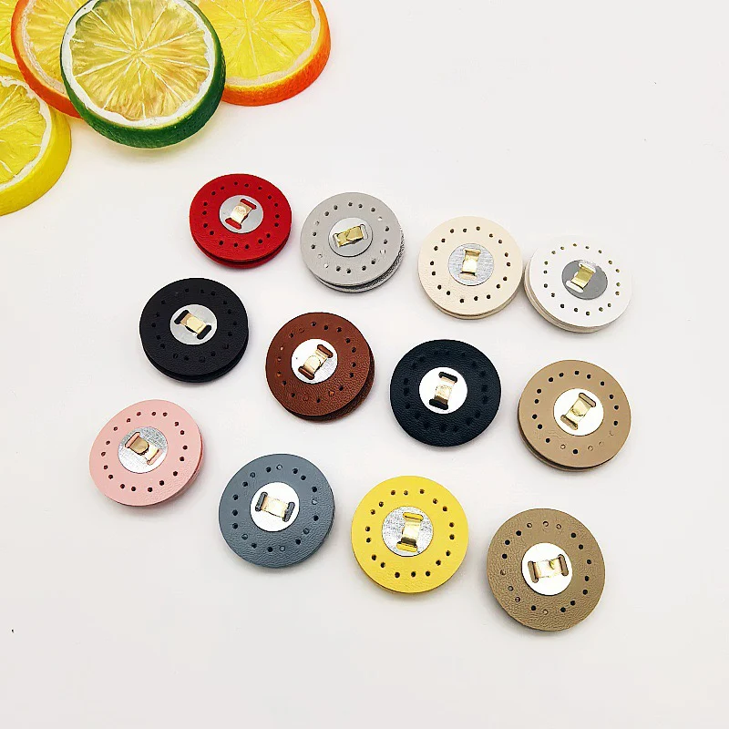 PU Circular Leather Magnetic Lock