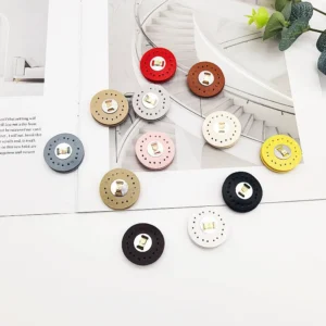 PU Circular Leather Magnetic Lock