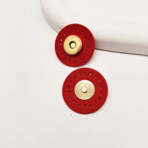 PU Circular Leather Magnetic Lock - Red