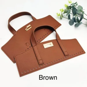PU Leather Handle Bag Set - Brown