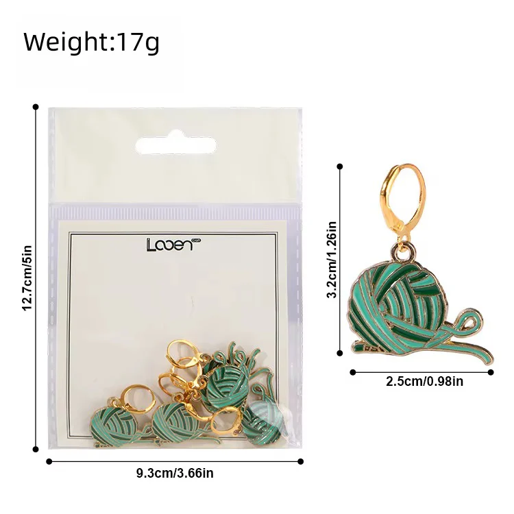 Yarn Ball Stitch Markers / Earrings (6 pcs)