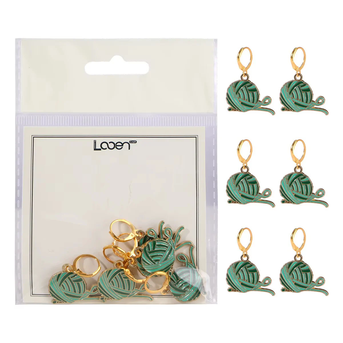 Yarn Ball Stitch Markers / Earrings (6 pcs)